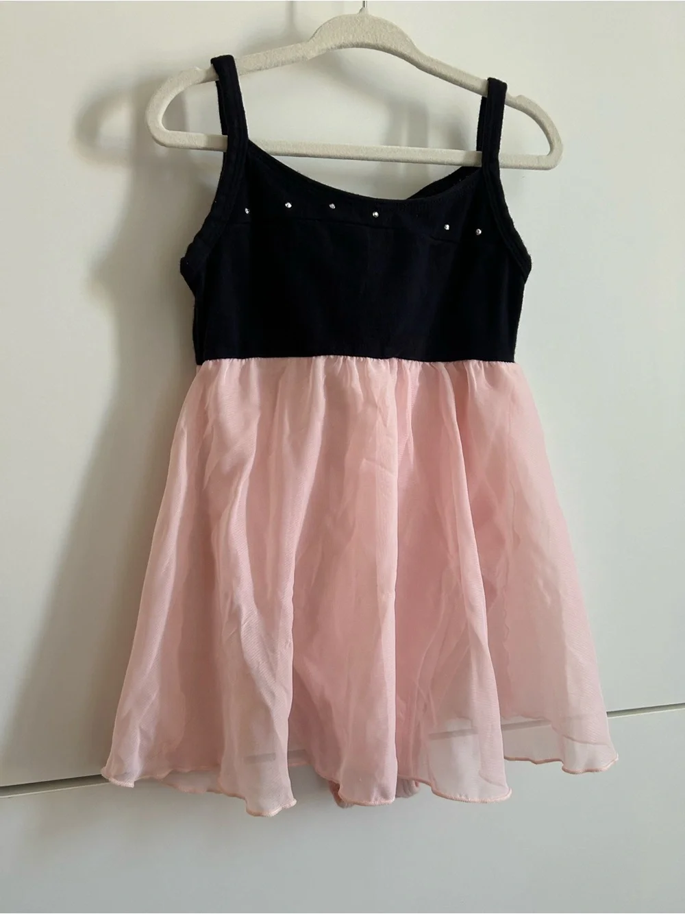 Freestyle Girls Black & Light Pink Chiffon Ballet Dance Tutu Dress - Size 6/6X